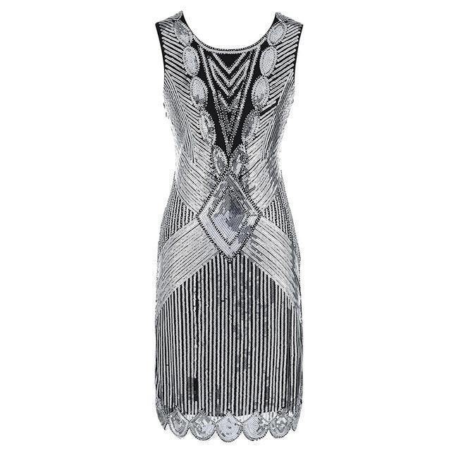 S Flapper Roaring 20S Great Gatsby Costume Fringed Sequin Beaded Dress And Embellished Art Deco Dress Accessories Xxxl