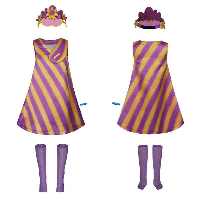 Trolls 2：World Tour-Poppy Women Dress Outfit Halloween Carnival Costume Cosplay Costume