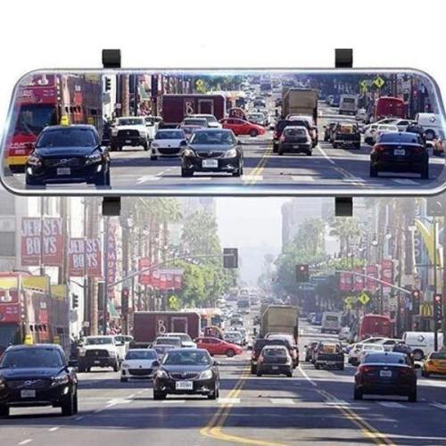 Full-Screen Lcd Rearview Mirror, Front And Rear Car Recorder