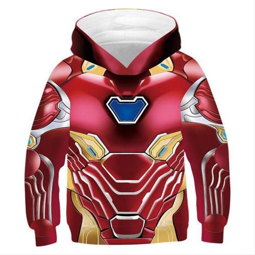 Kids Endgame Ironman Hoodie Halloween Cosplay Costume Hooded Sweatshirts