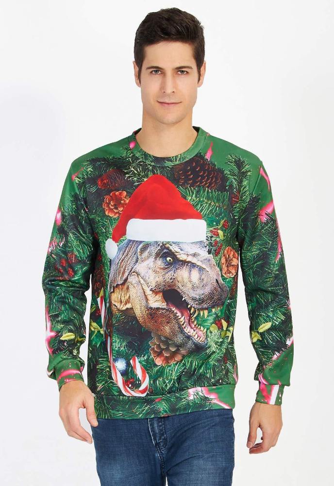 Christmas Dinosaur Pullover Sweatshirts