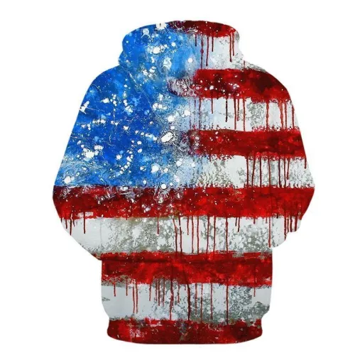 Paint Splash Usa Flag Sweatshirt/Hoodie