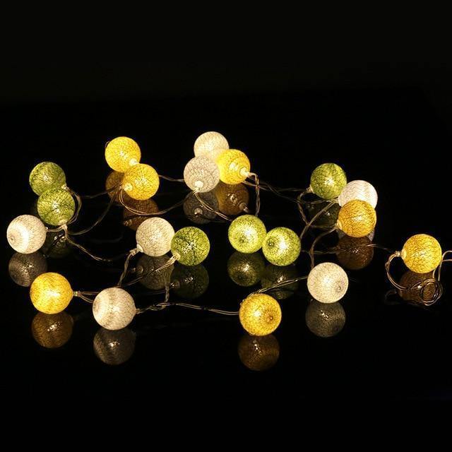 Patterned Cotton Ball String Light (20 Count)
