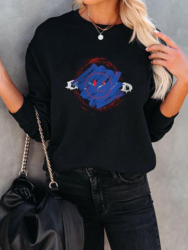 Smile Face Black Sweatshirt