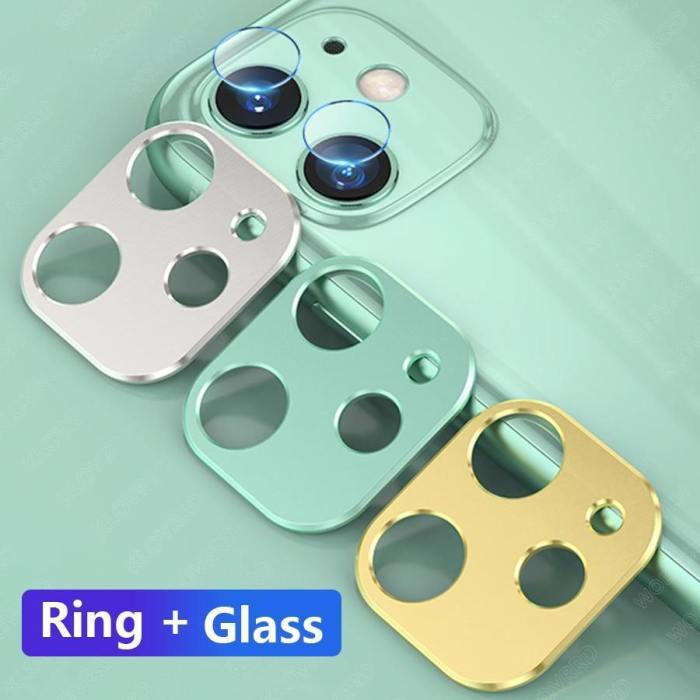 9H Camera Lens Tempered Glass Film With Matching Metal Ring Protective Cover