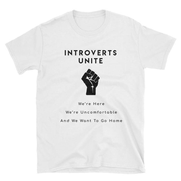  Introverts Unite  Short-Sleeve Unisex T-Shirt (White)