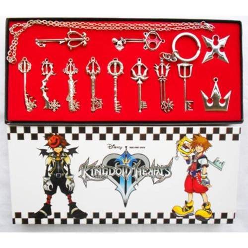 Kingdoms Hearts  Keychain Necklace Pendant Gift12Pcs Collection Sets Cosplay Accessories