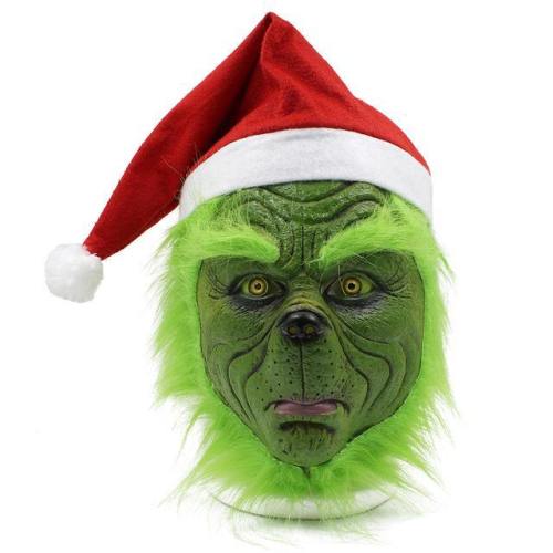 Santa Grinch Green Monster Greenwich Christmas Latex Masks Gloves Cosplay