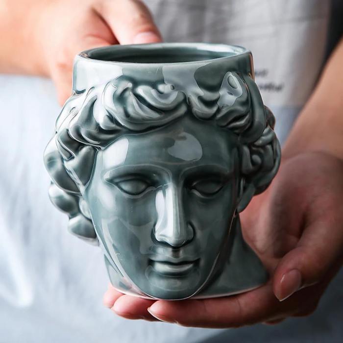 Ancient Greek Apollo David Head Ceramic Mug