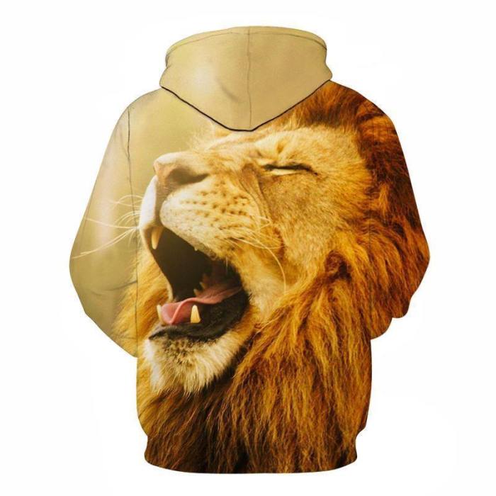 Tired Lion 3D - Sweatshirt, Hoodie, Pullover