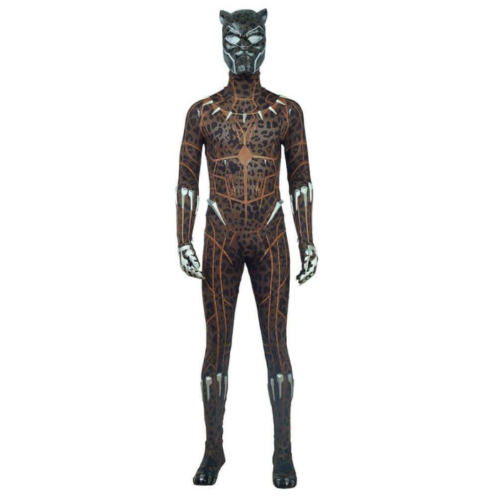 Black Panther Costume With Yellow Leopard Printing Halloween Cosplay Suit