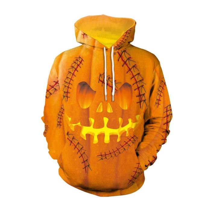 Halloween 3D Print Pumpkin Batman Tiger Joker Hoodie Sweatshirt