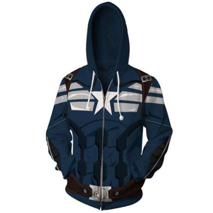 The Avengers Hoodie - Captain America Zip Up Hoodie Csos550