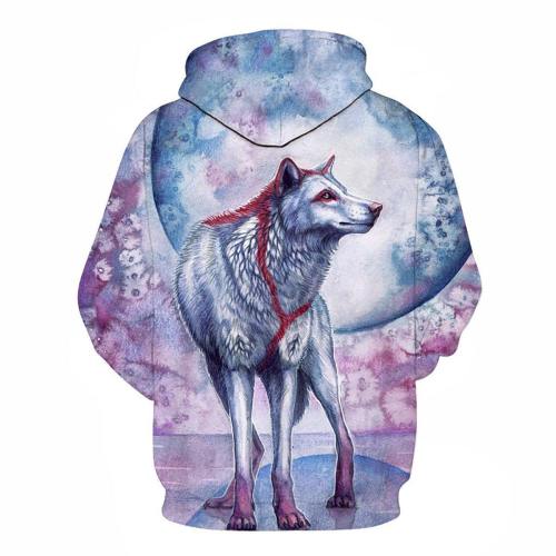 Brave And Blooming White Wolf 3D Print Hoodie