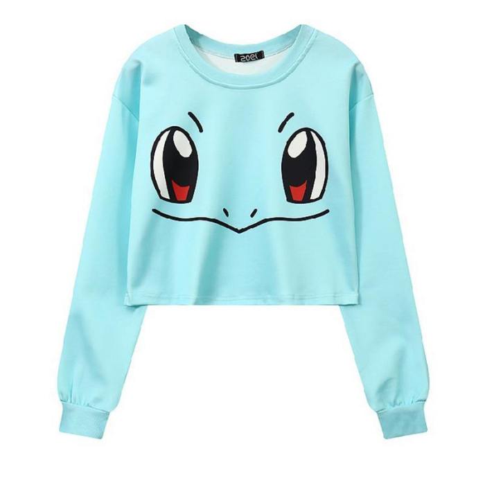 Pikachu Harajuku Cosplay Costumes Crop Top Hoodies Sweatshirt Tee