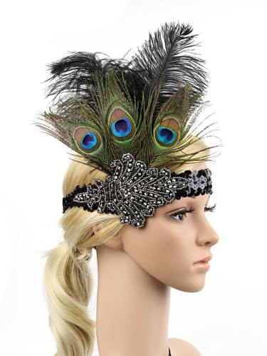Peacock Feather Ball Party Indian Feather Headband