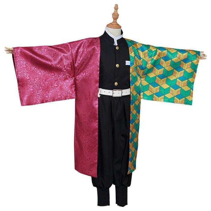 Demon Slayer: Kimetsu No Yaiba Tomioka Giyuu Kids Kimono Outfits Halloween Carnival Suit Cosplay Costume
