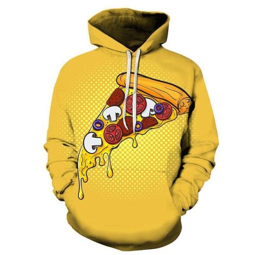 Yellow Pizza 3D Hoodie Sweatshirt Pullover