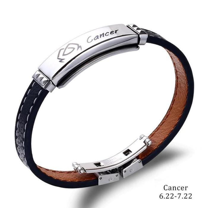Trendy Leather 12 Constellation Bracelet