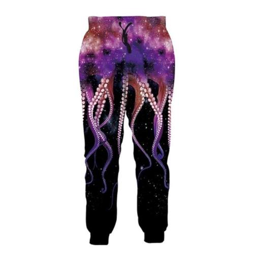 Mens Jogger Pants 3D Printing Octopus Pattern Trousers