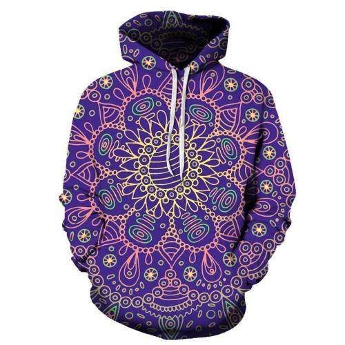 Purple Mandala Print 3D - Sweatshirt, Hoodie, Pullover