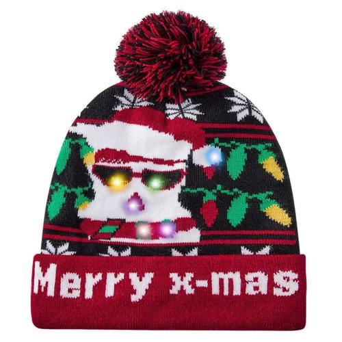 Light Up Hat With 6 Colorful Lights Ugly Led Christmas Hat Alpaca Knitted Sweater Xmas Party Beanie Cap