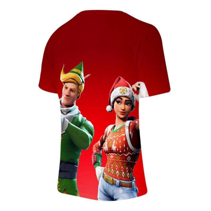 Game Fortnite Battle Royale Christmas Cosplay Short Sleeved T-Shirt