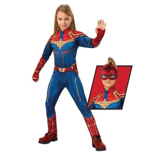 Captain Amercia Marvel Child Girls Superhero Kids Halloween Cosplay Carnival Party Costume