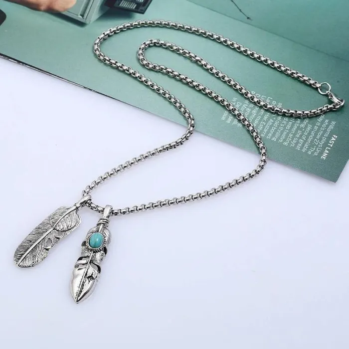 Vintage Eagle Claw Feather Necklace