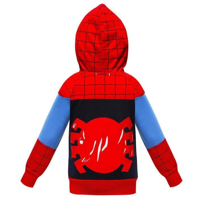 Boys' Spiderman Costume Hoodie Full Zip Jacket