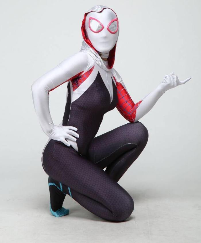 Adult Kids Spider Gwen Stacy Cosplay 3D Print Zentai Spandex Suit