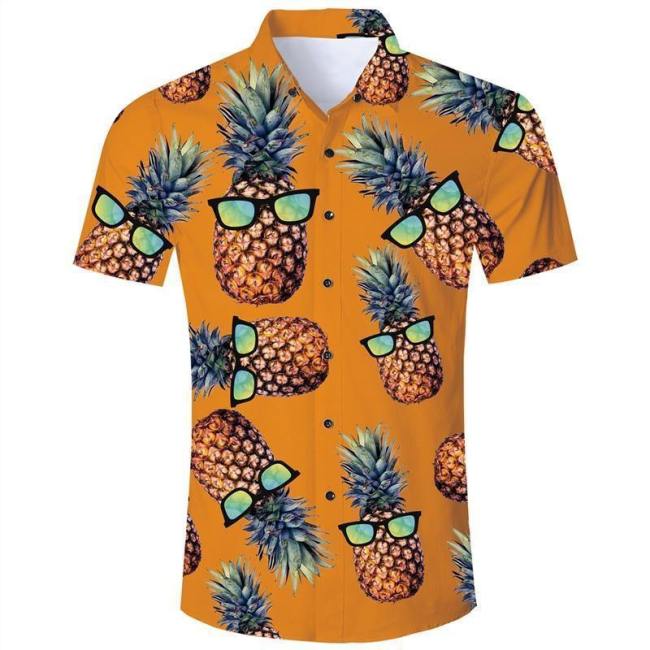 Mens 3D Printing Shirts Pineapple Pattern