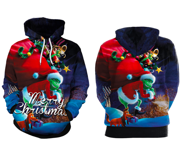 Merry Christmas The Grinch 3D Hoodies Shirt Fashion Pullovers Hoodie Streetwear Christmas Anime Hoodies