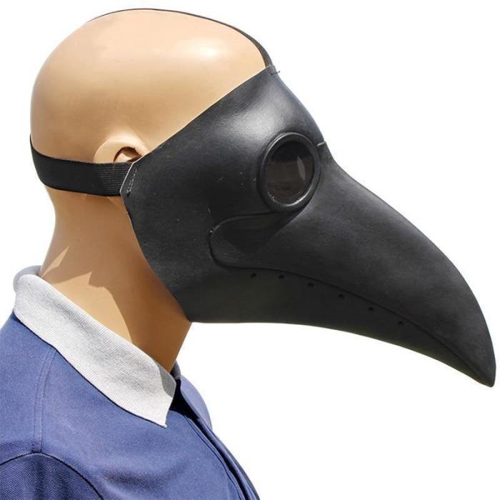 Cosplay Steampunk Plague Doctor Mask White/Black Latex Bird Beak Masks Long Nose Halloween Party Event Ball Costume Props