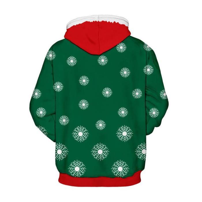 3D Print Hoodie - Christmas Santa Print Pullover Hoodie Css010