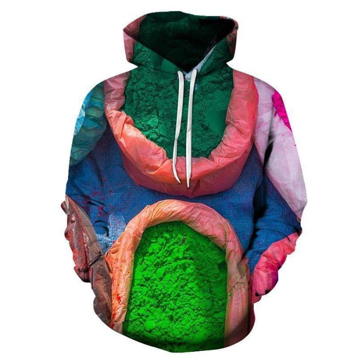 Green Color Powder 3D - Sweatshirt, Hoodie, Pullover