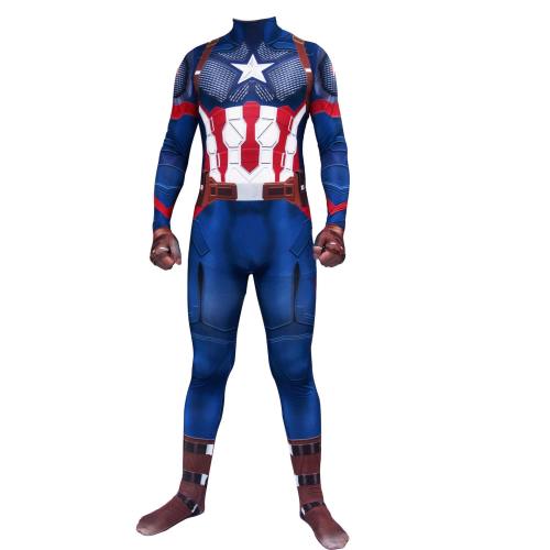 Captain America Adult Jumpsuit Avengers Clothes Halloween Cosplay Costumes