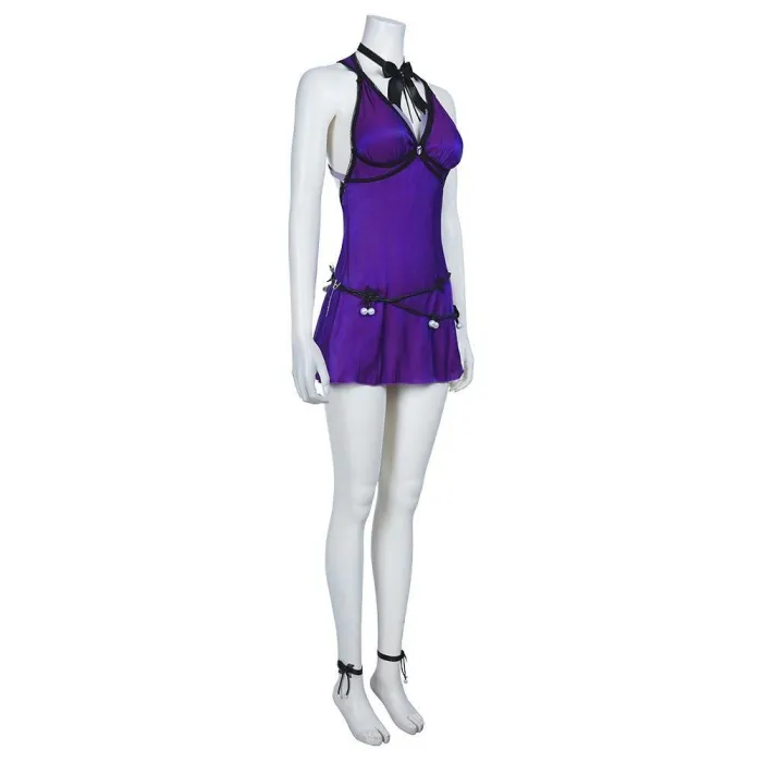 Final Fantasy Vii Remake-Tifa Lockhart Halloween Deep V Backless Dress Cosplay Costume