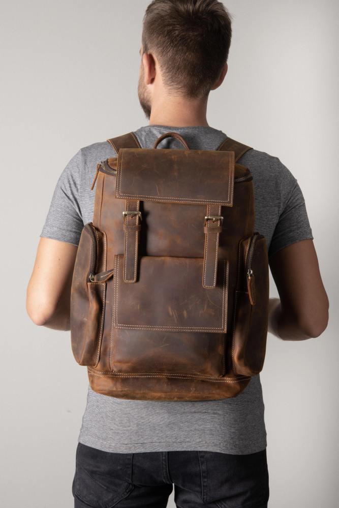 Crazy Horse Leather Backpack