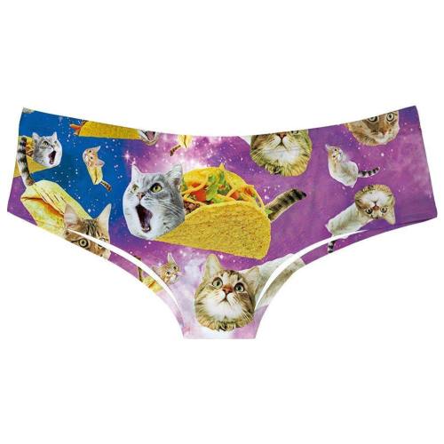 Womens Taco Cat Pussycat Underwears Panty Beathable Moisture Wicking Lingerie Briefs