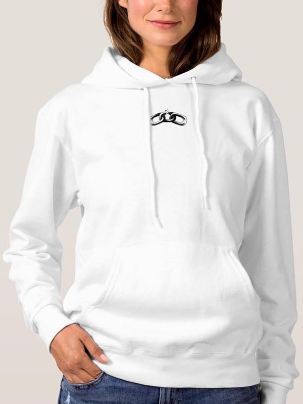 Chain Graphic Pullover White Hoodie