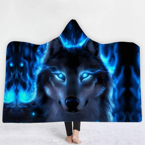 Power Within Wolf Hooded Blanket