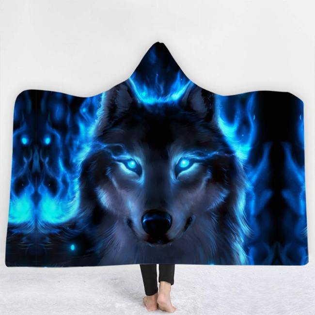 Power Within Wolf Hooded Blanket