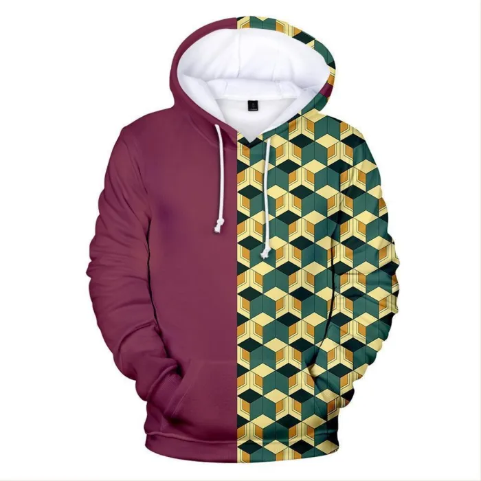 Unisex Tomioka Giyuu Hoodies Demon Slayer: Kimetsu No Yaiba Pullover 3D Print Jacket Sweatshirt