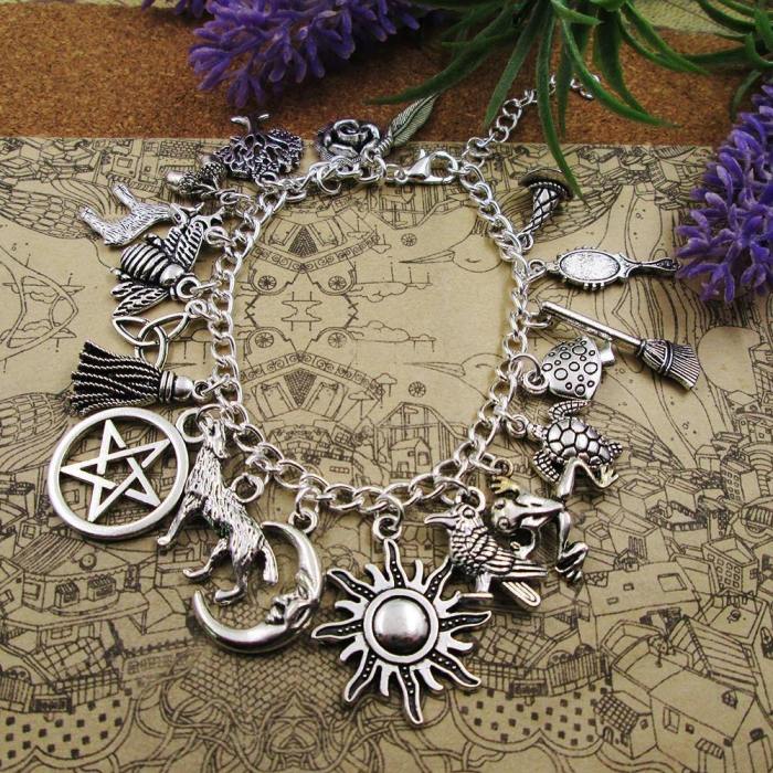 Delicate Silver Plated Magical And Mystical Charm Bracelet