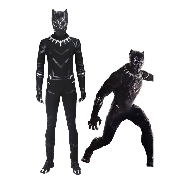 Marvel  Black Panther T‘Challa Outfit Jumpsuit Halloween Cosplay Costume+Mask+Shoes Whole Set