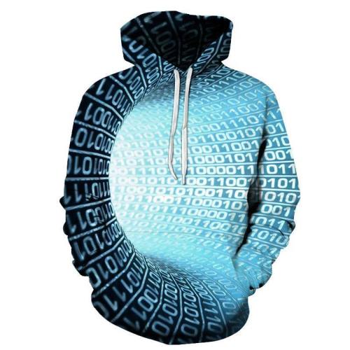 Numeric Light Tunnel Illusion 3D- Sweatshirt, Hoodie, Pullover