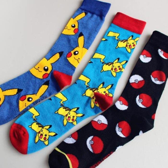 Pokemon Pikachu Pokeball Cosplay Christmas Cotton Tube Socks Stockings
