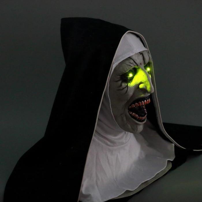 The Nun Valak Cosplay Horror Mask With Scary Voice With Led Light