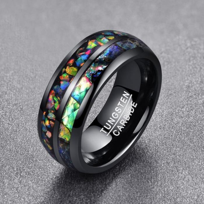 Black Inlaid Opal Ring
